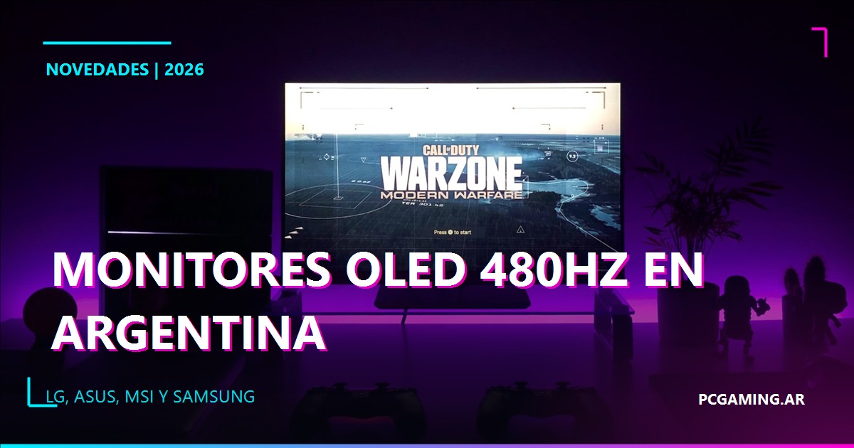 Monitores OLED 480Hz llegan a Argentina: modelos, precios y para qué sirven