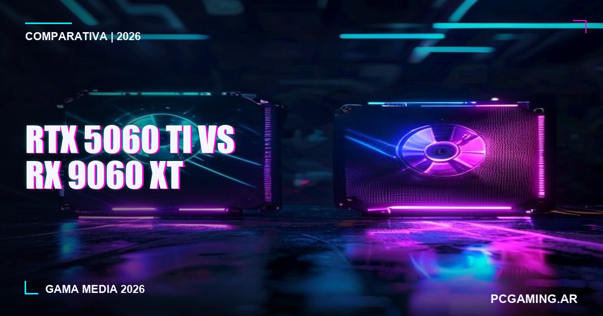 RTX 5060 Ti vs RX 9060 XT: cual conviene en la gama media 2026