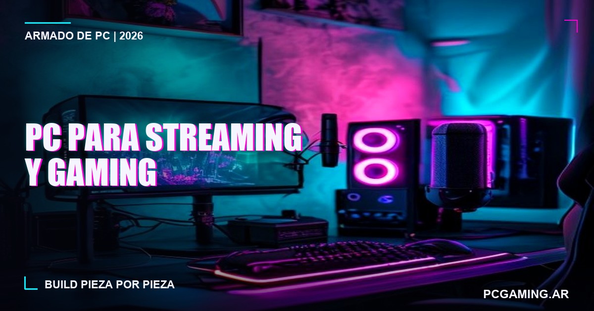 Armado de PC para streaming y gaming 2026 en Argentina: build pieza por pieza
