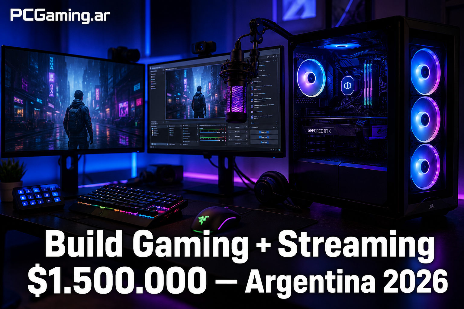 Armado de PC para gaming y streaming en Argentina 2026: build $1.500.000