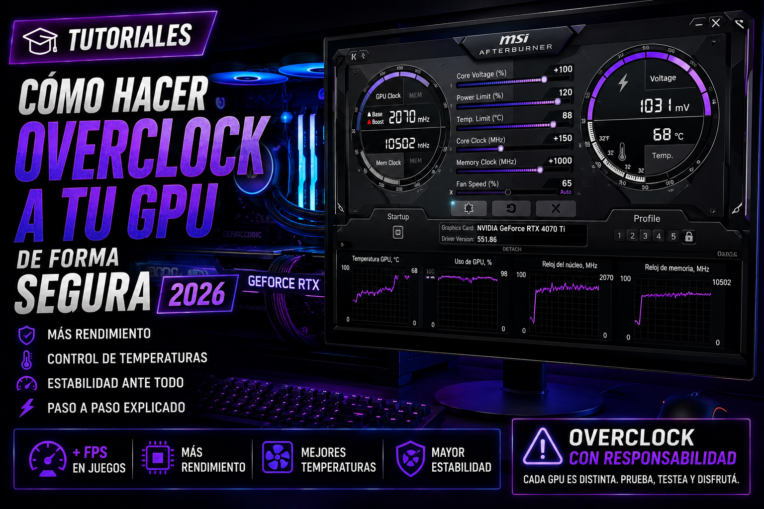 Cómo hacer overclock a tu placa de video de forma segura: guía paso a paso 2026