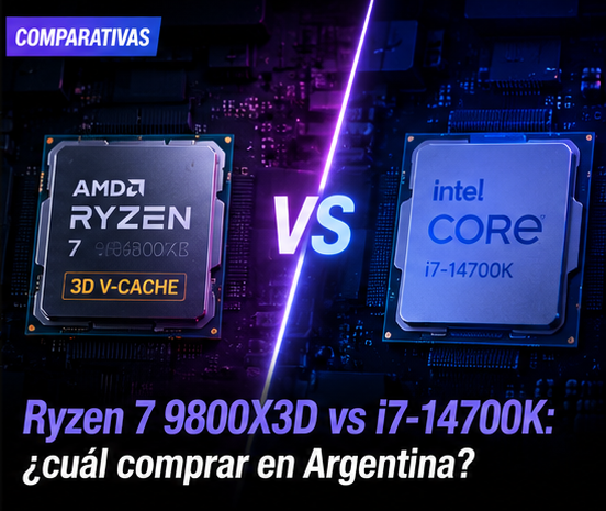 Ryzen 7 9800X3D vs Intel Core i7-14700K: ¿cuál es el mejor procesador para gaming en Argentina 2026?