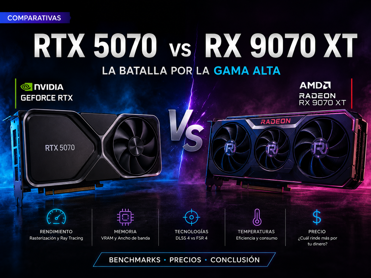 RTX 5070 vs RX 9070 XT en Argentina 2026: la batalla por la gama alta real