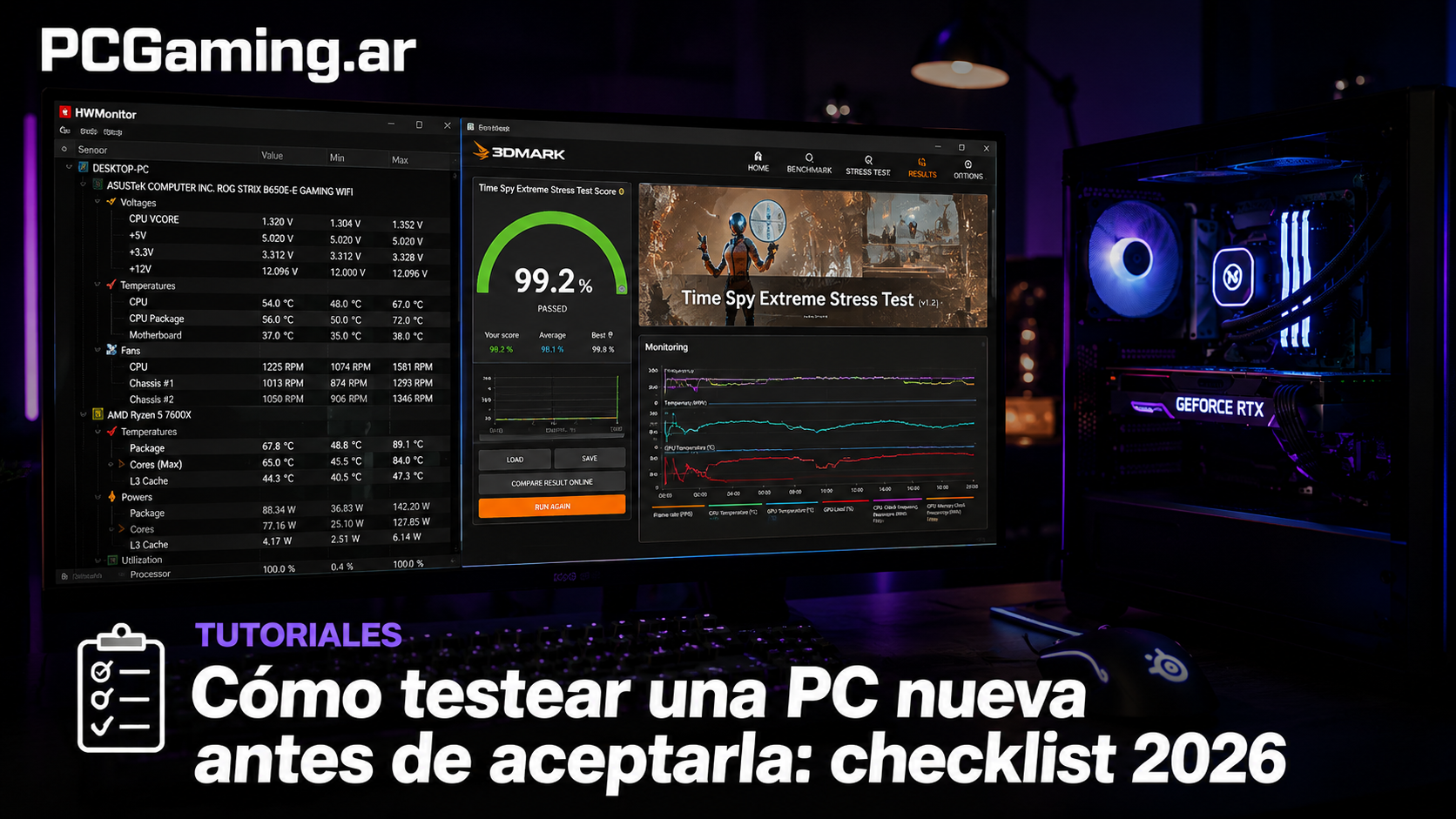 Cómo testear una PC nueva o armada antes de aceptarla: checklist completo 2026
