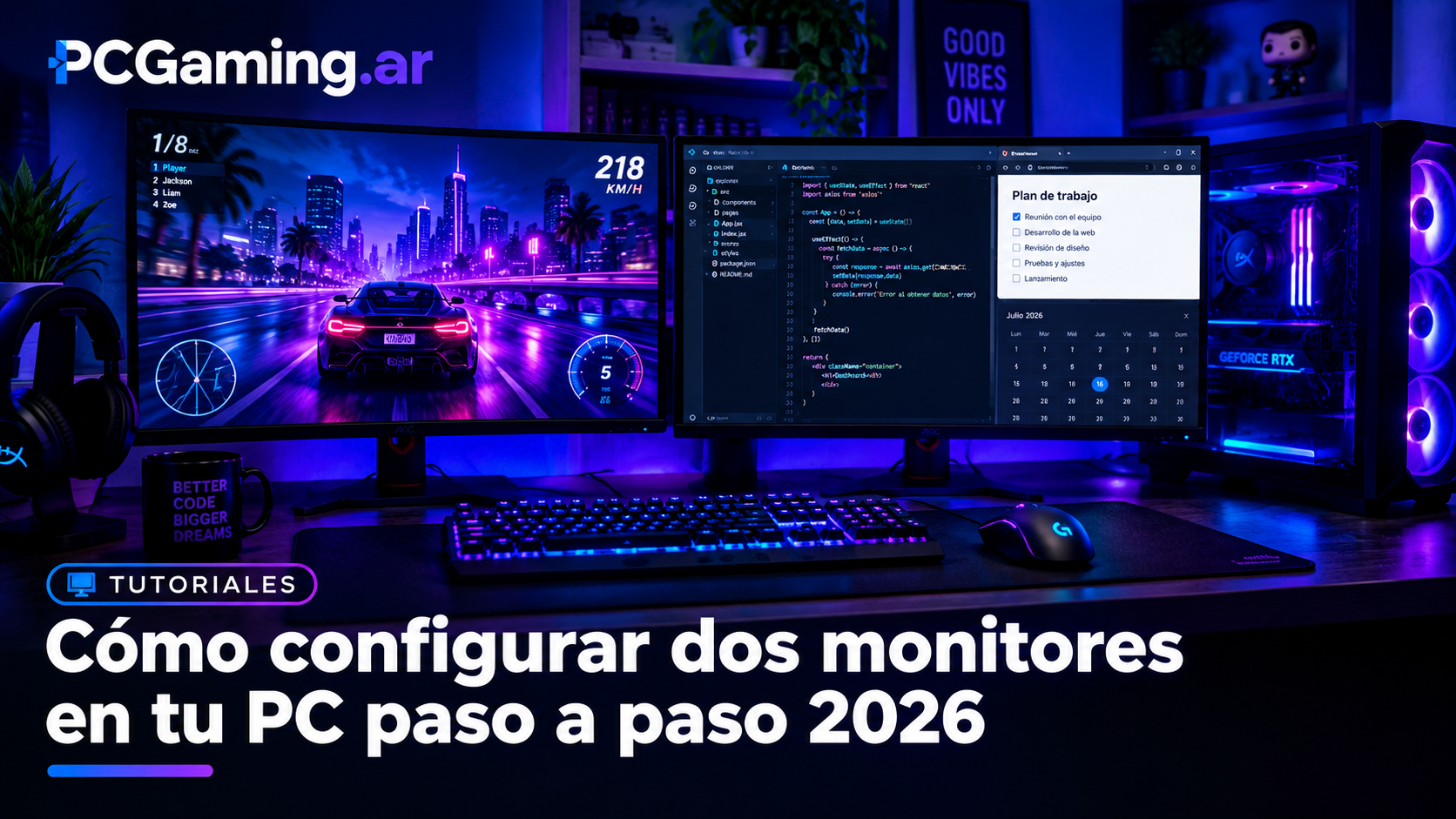Cómo configurar dos monitores en tu PC paso a paso: guía completa 2026