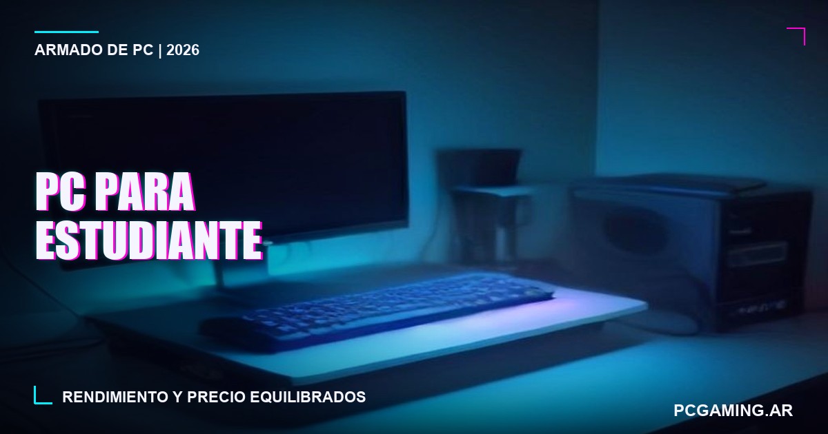 Armado de PC para estudiante universitario en Argentina 2026: rendimiento y precio equilibrados