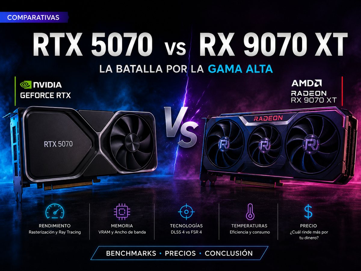 RTX 5070 vs RX 9070 XT en Argentina 2026: la batalla por la gama alta real